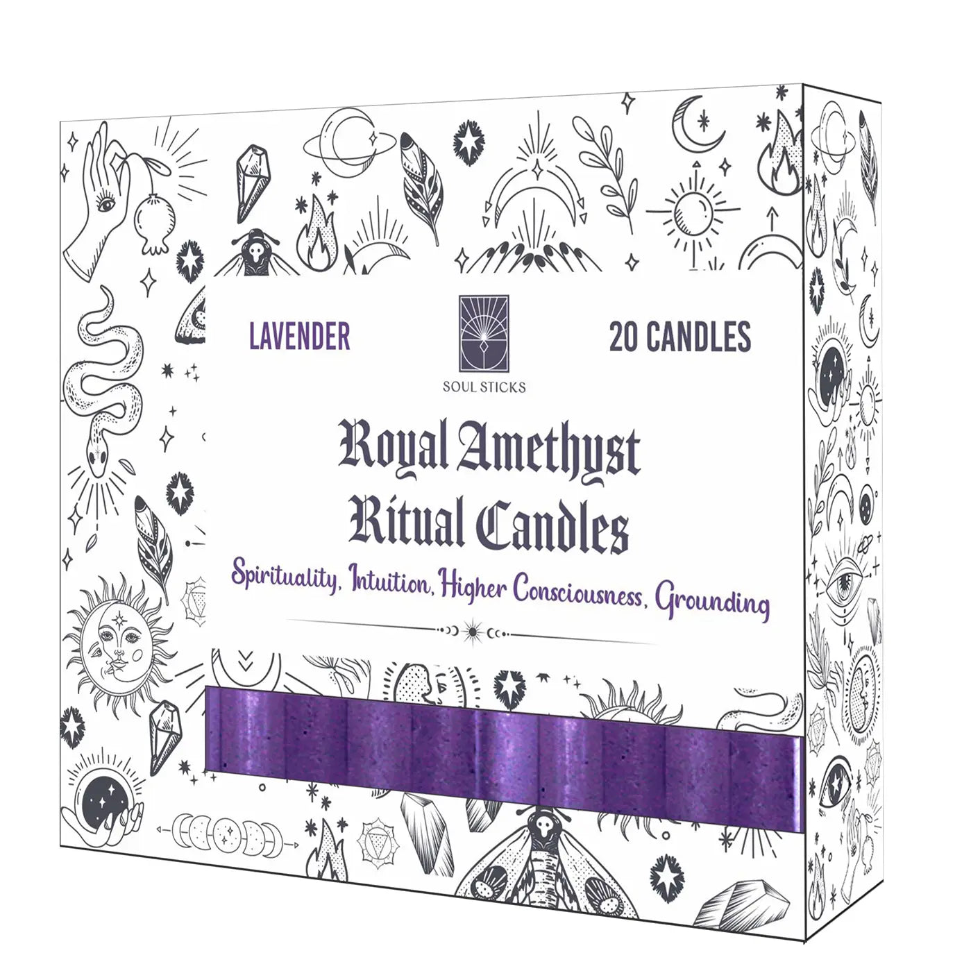 Soul Sticks - Royal Amethyst Lavender Ritual Candles (20)